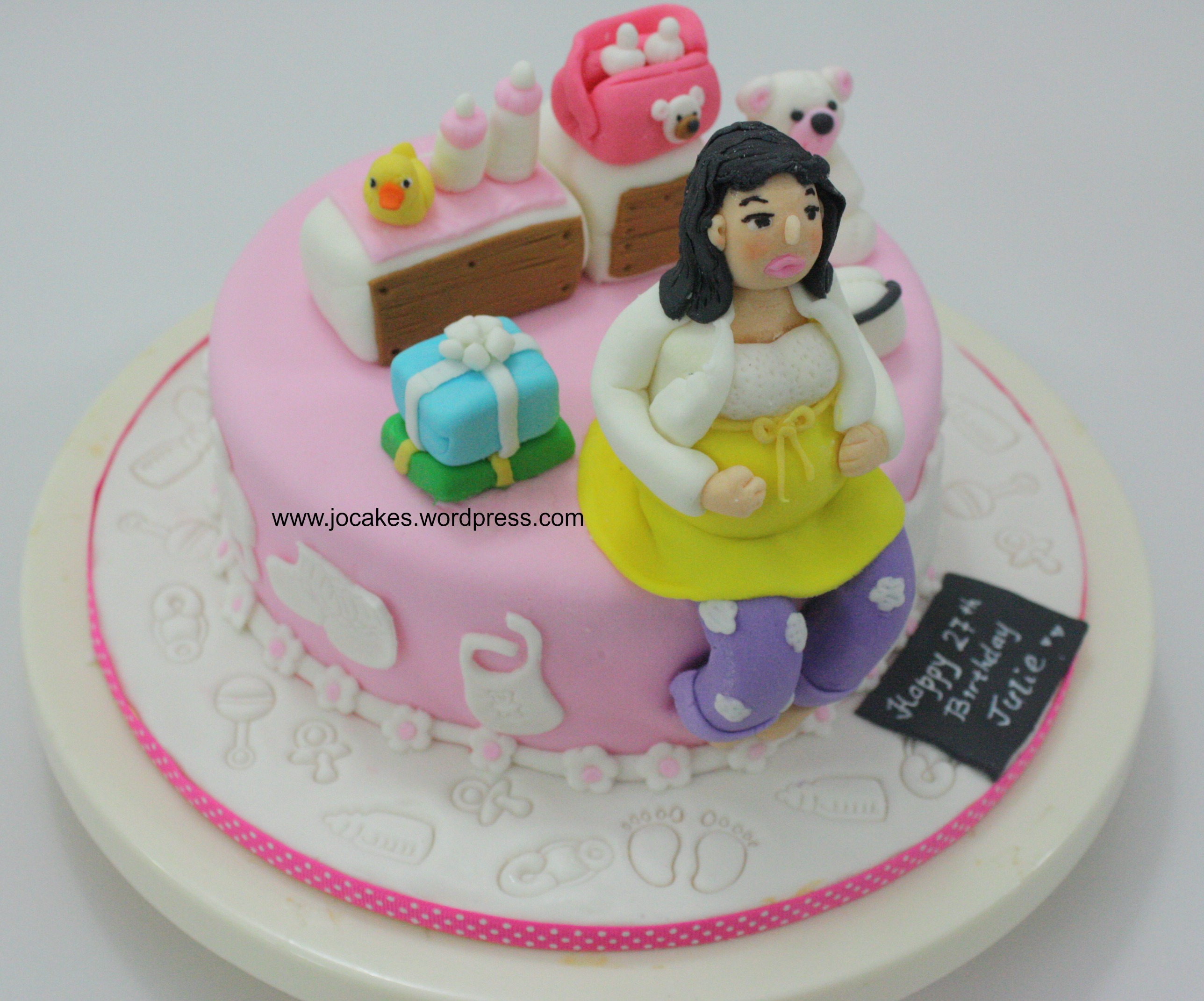 Pregnant Lady Birthday Cake