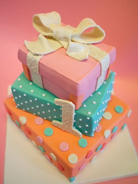 Present Stacked Birthday Cake