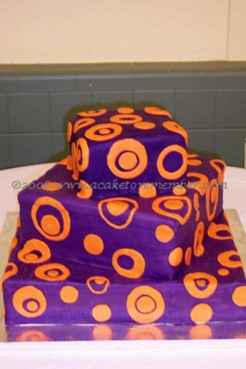 Purple and Orange Birthday Cake