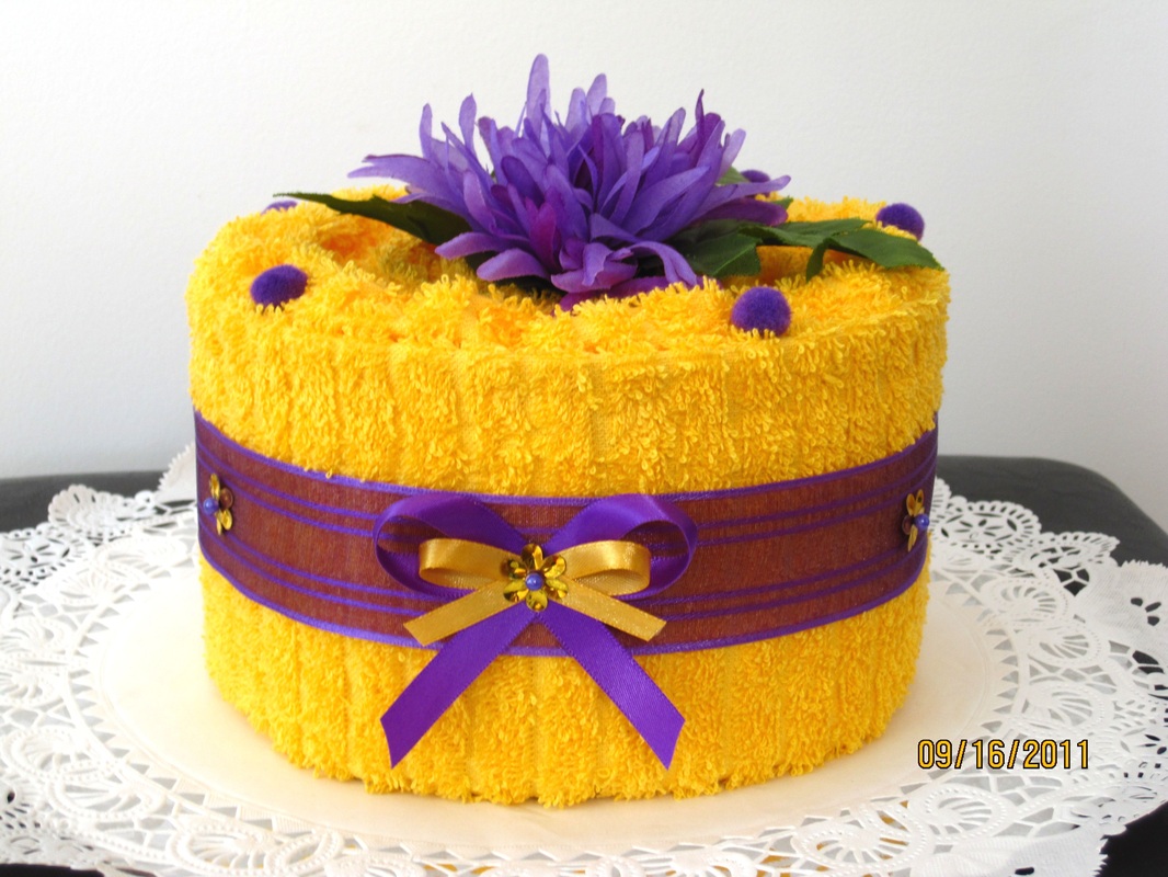 Purple and Yellow Birthday Cake