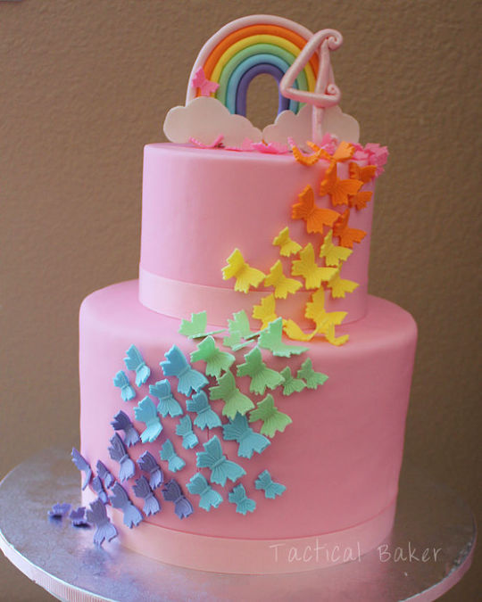 11 Photos of Little Butterfly Girl Birthday Cakes