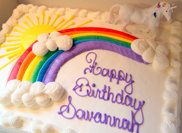 Rainbow Unicorn Birthday Cake