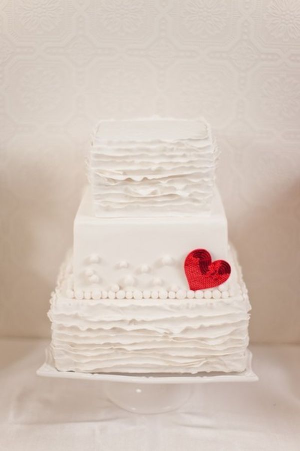 Red Heart Wedding Cake