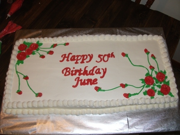 Red Rose Birthday Sheet Cake