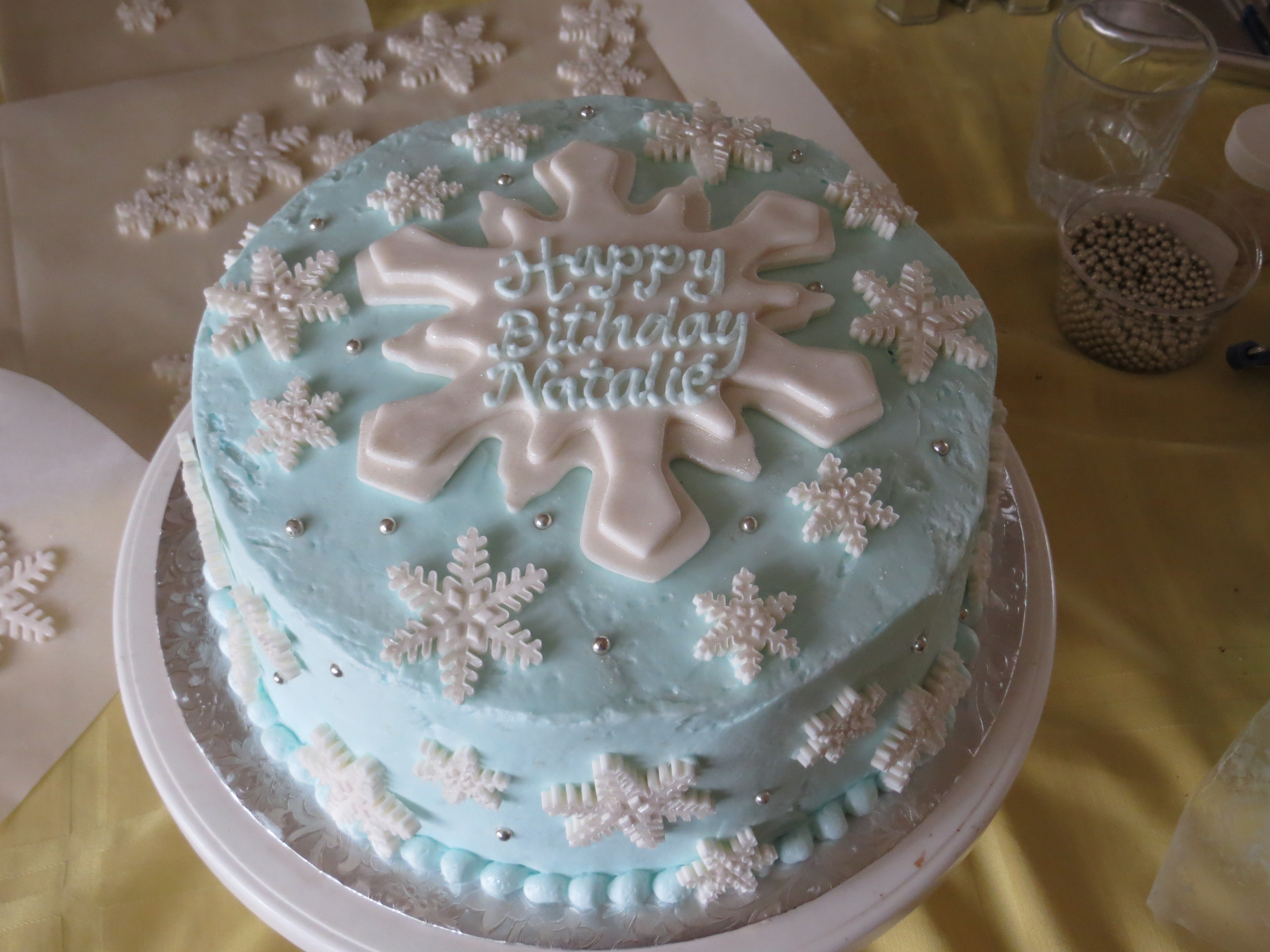 Snowflake Birthday Cake