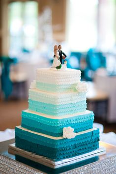 Square Ombre Wedding Cake