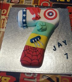 Superhero Birthday Cake Number 7