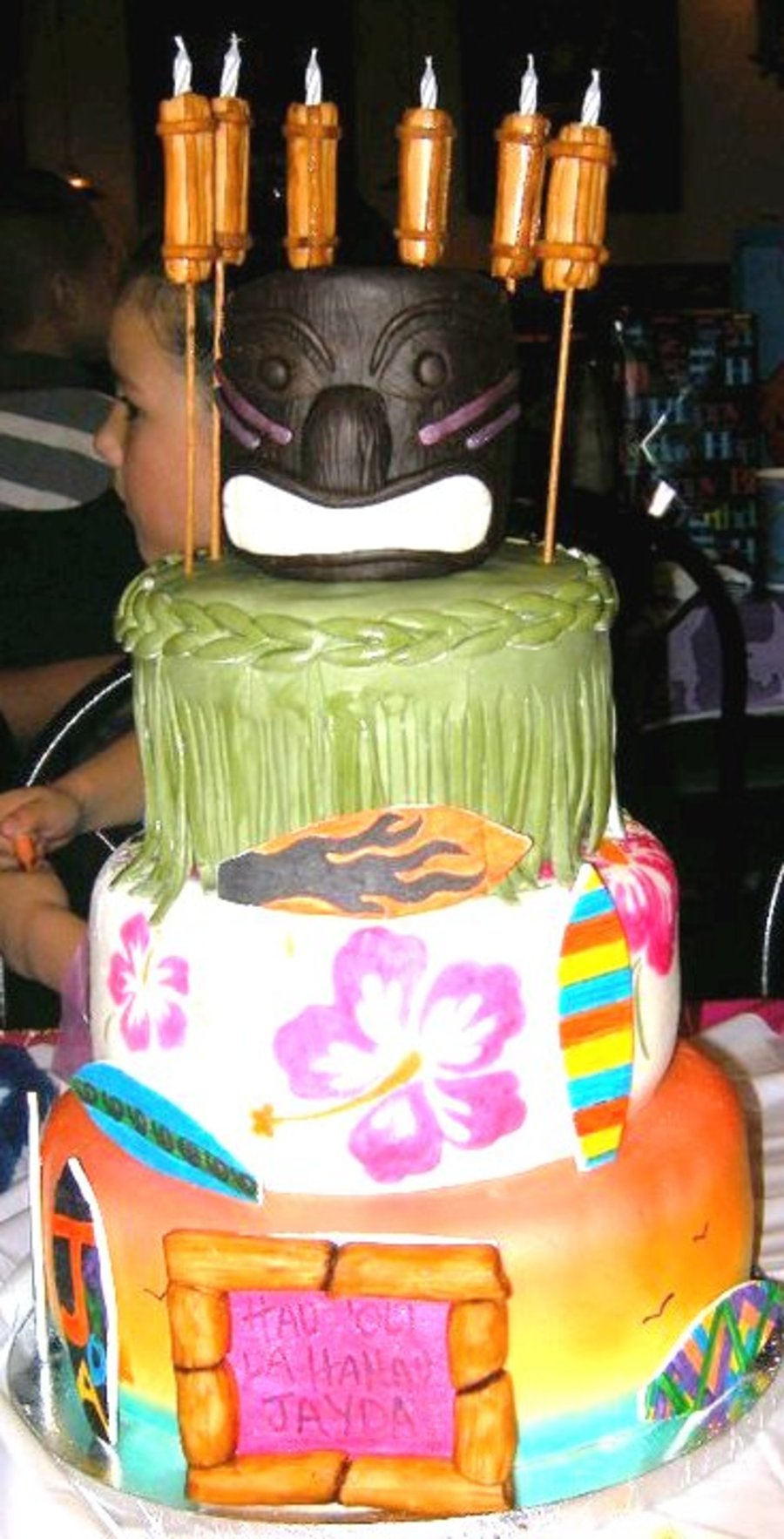 Tiki Torch Birthday Cake