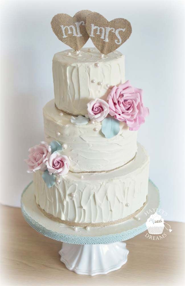 Vintage Buttercream Wedding Cake