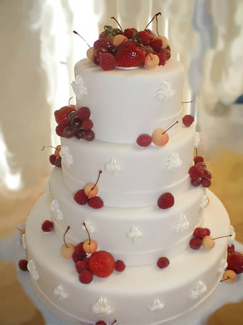 Wedding Cakes with Fruit Decorations