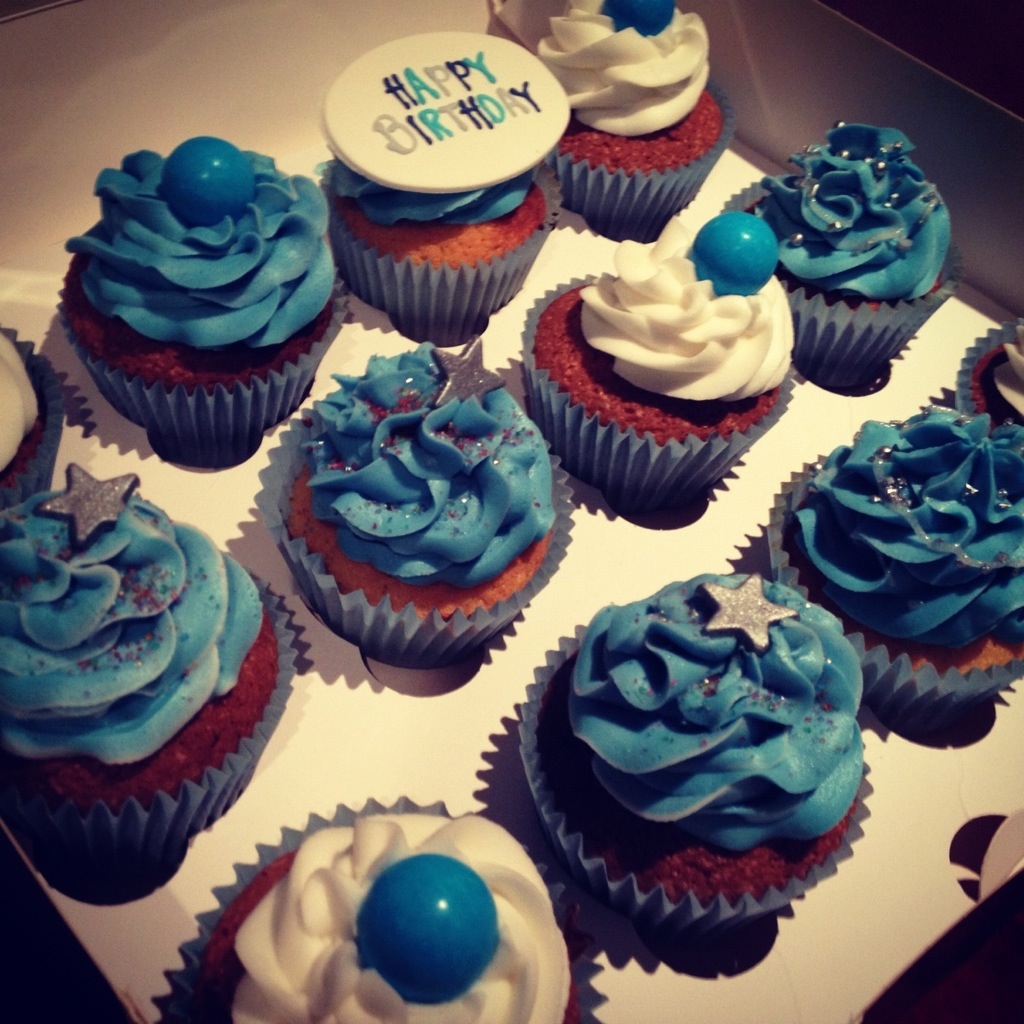 White and Blue Cupcakes