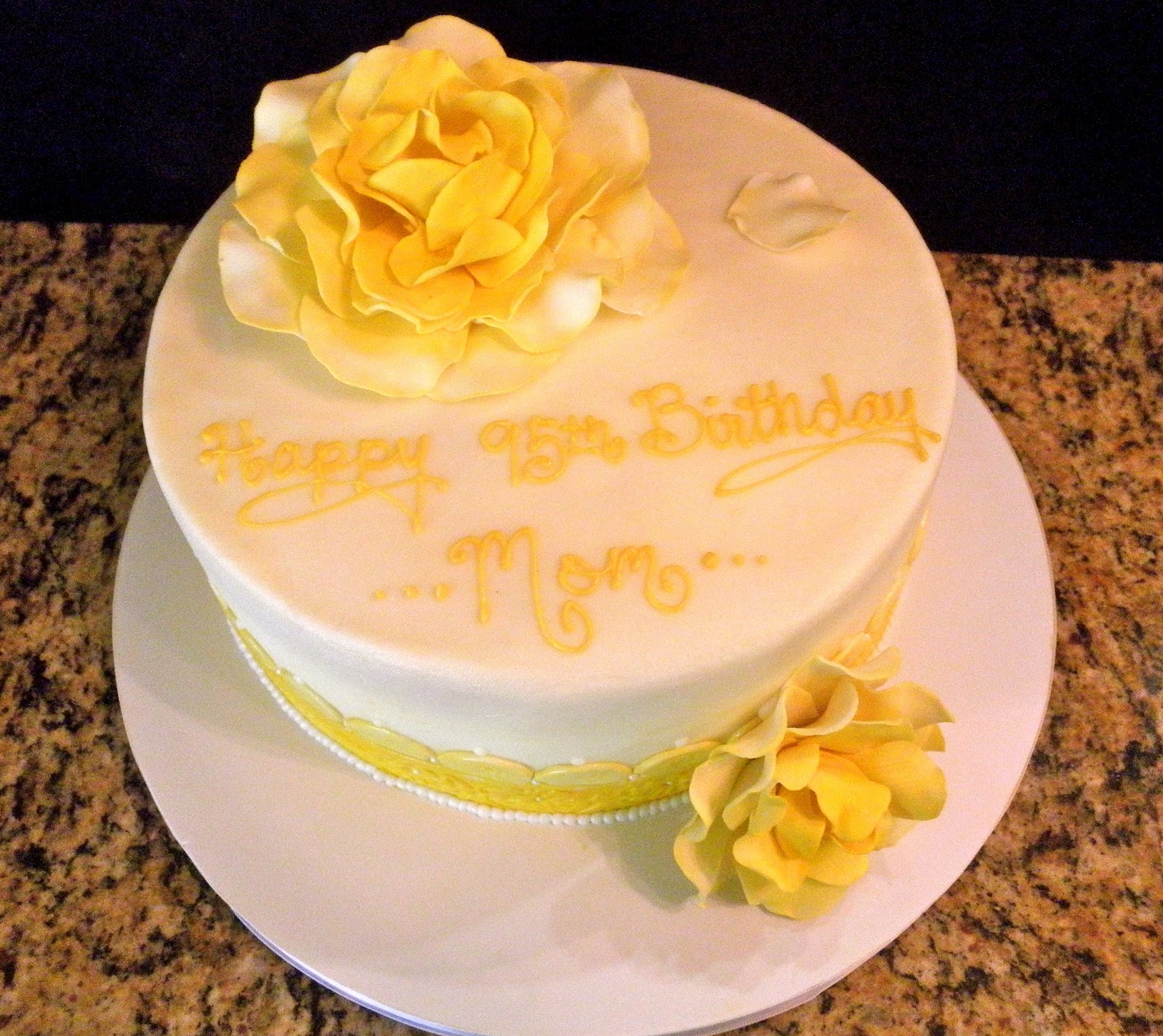 Yellow Rose Birthday Cake