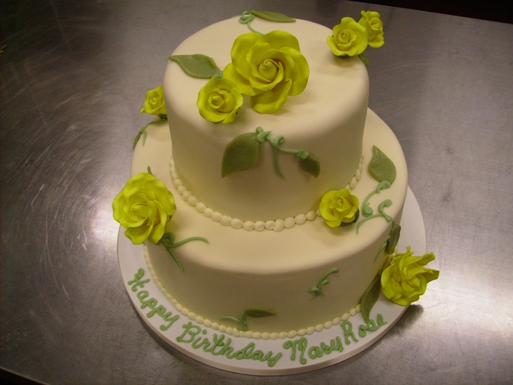 Yellow Rose Birthday Cake