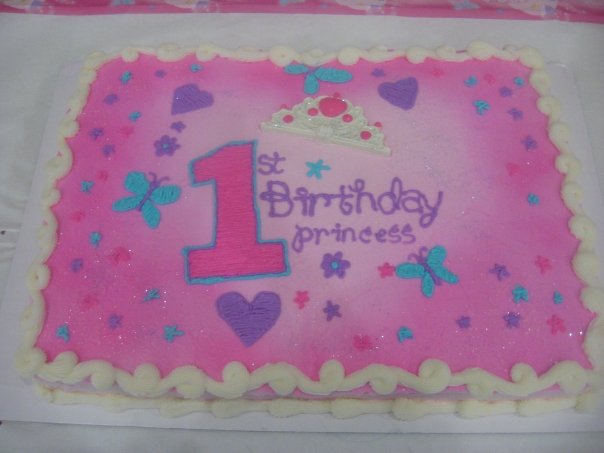 1st Birthday Princess Sheet Cake