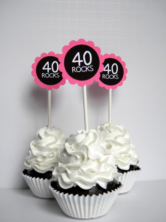 40th Birthday Cupcake Toppers