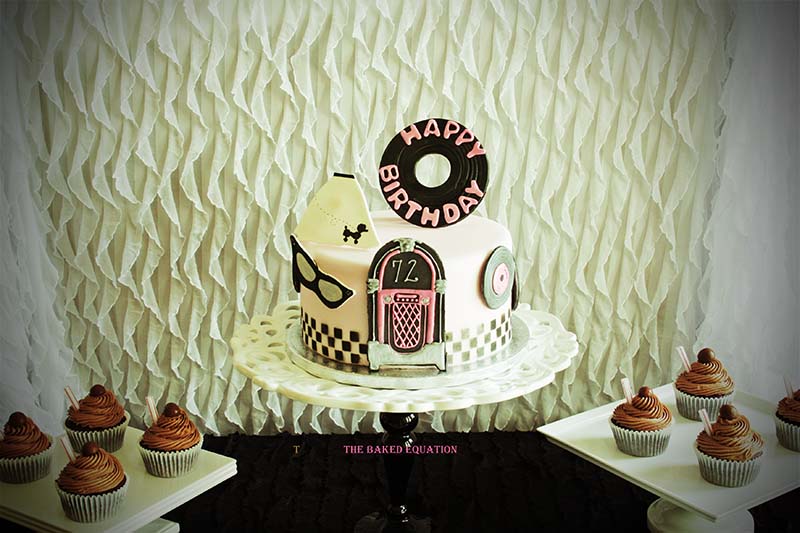 50s Theme Birthday Cake