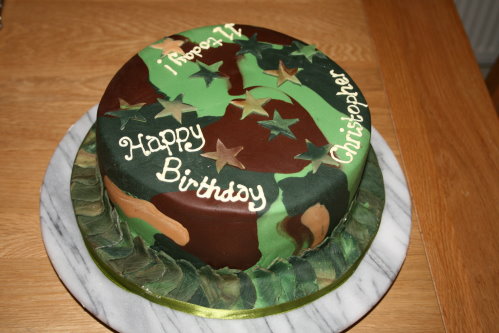 Army Camouflage Birthday Cake