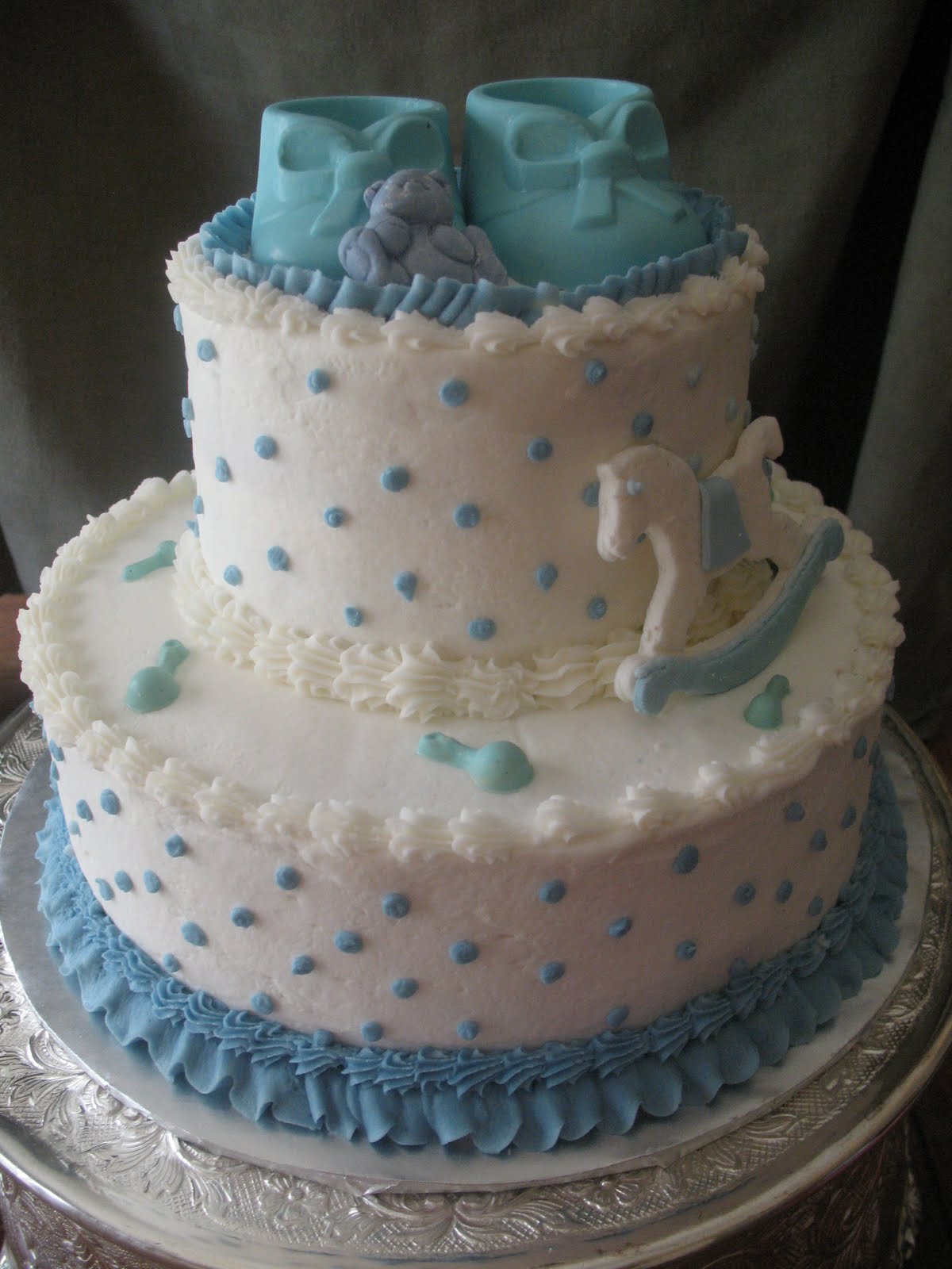 Baby Boy Shower Cakes with Buttercream Icing