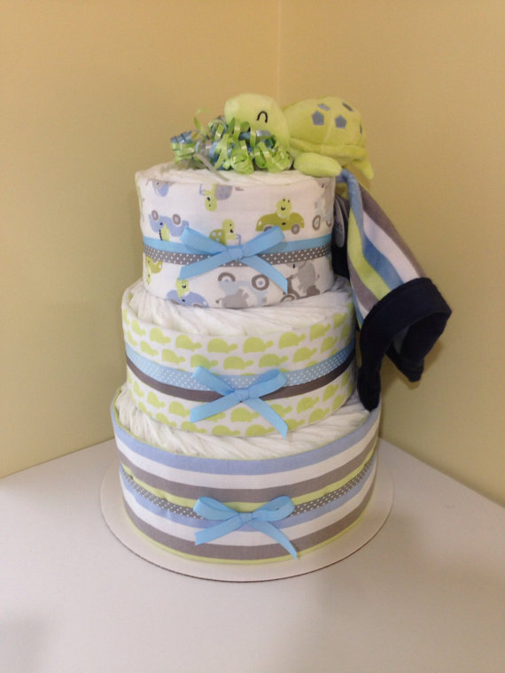 Baby Boy Turtle Diaper Cake