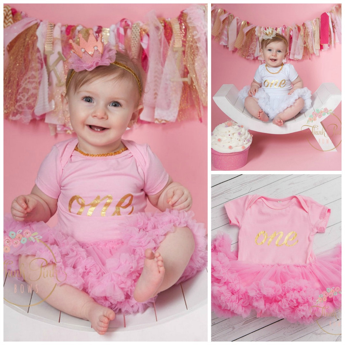 Baby Girl 1st Birthday Smash Cake Outfit