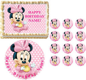 Baby Minnie Mouse Edible Sheets for Cakes