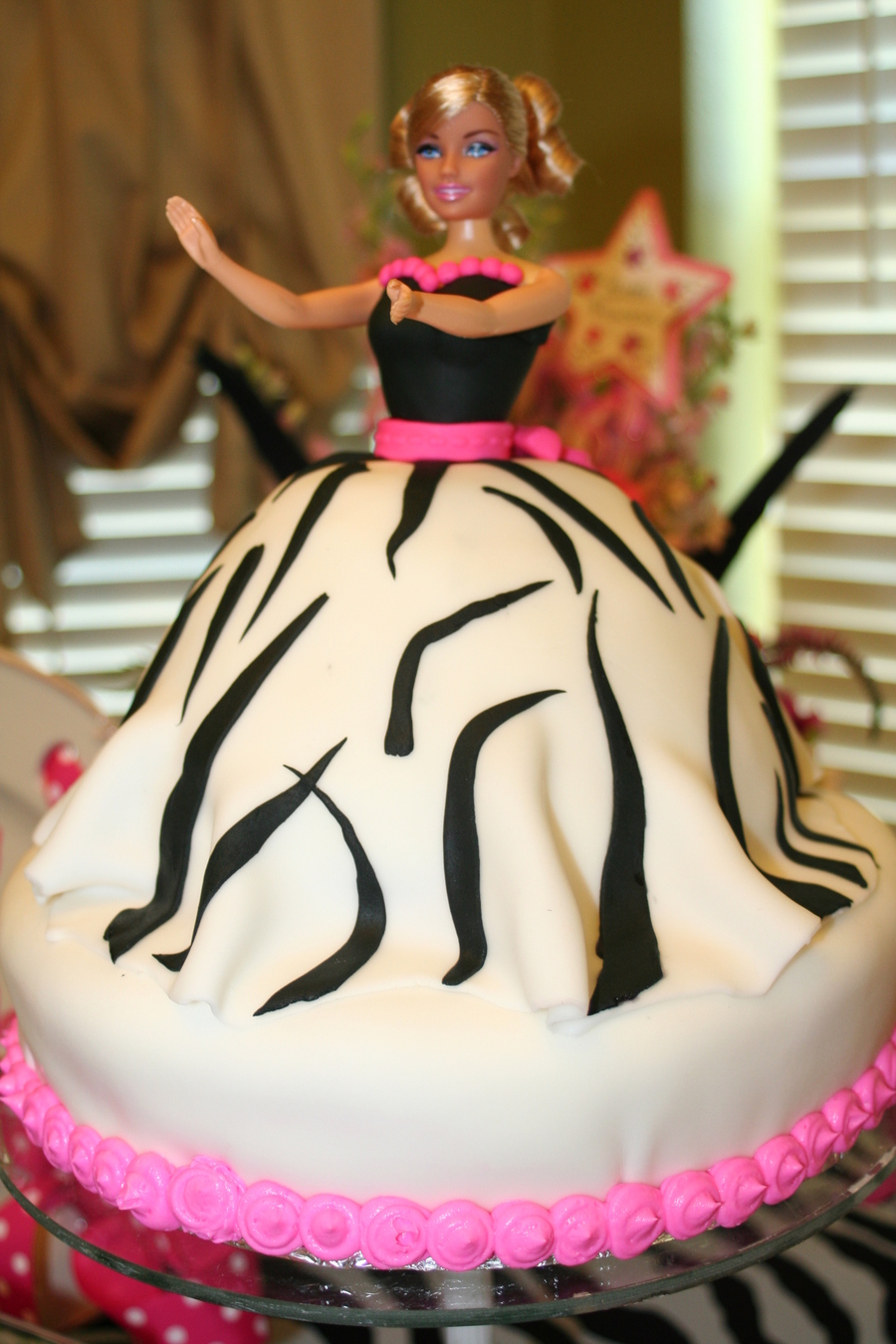 Barbie Doll Birthday Cake Zebra