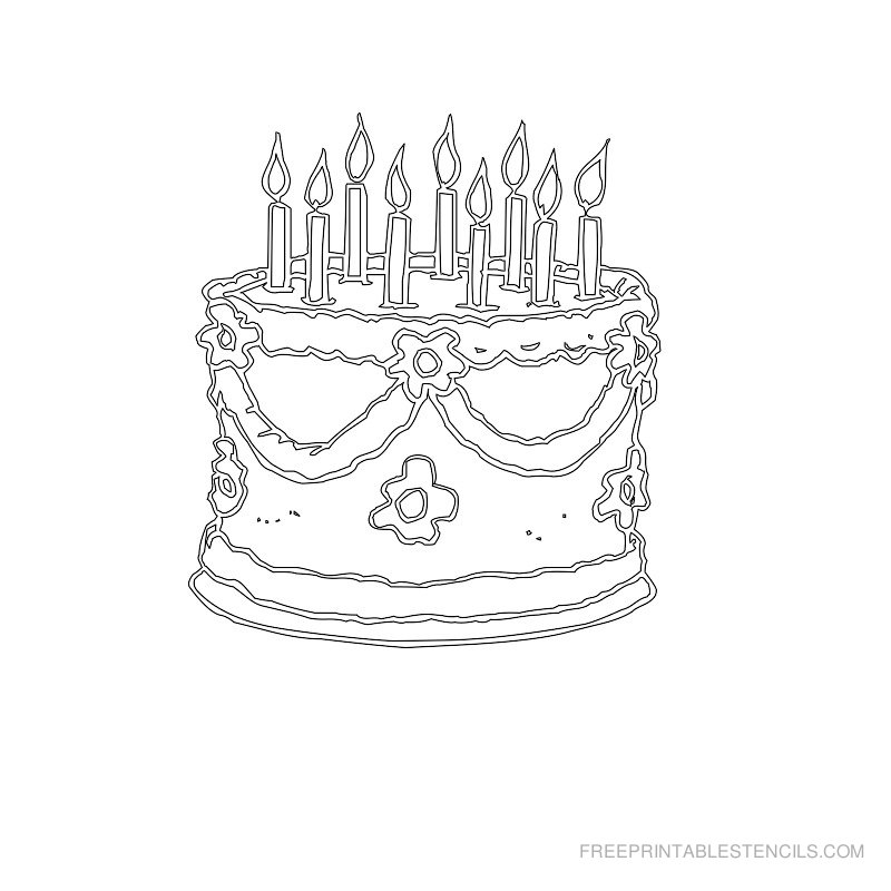 Birthday Cake Stencils Printable Free