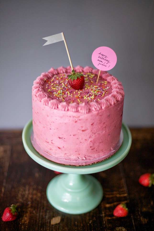 Birthday Cake Strawberries Cream