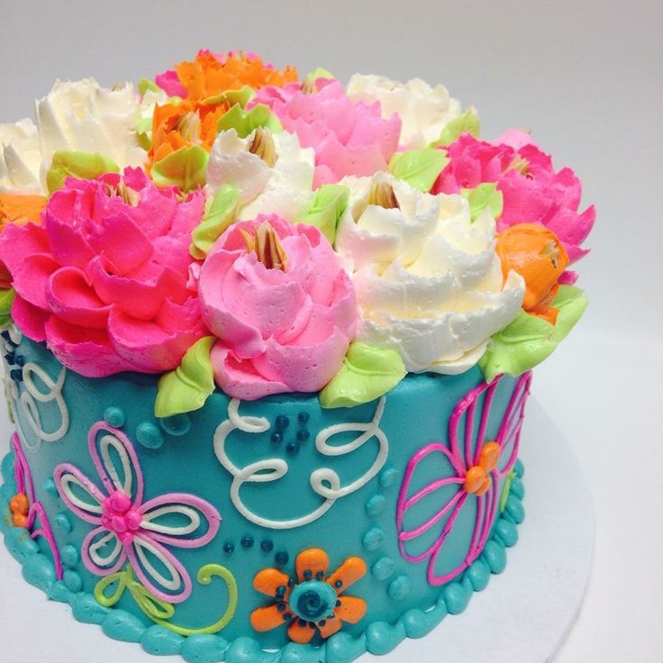 Birthday Cake with Flowers