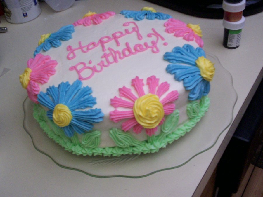 Birthday Cake with Flowers