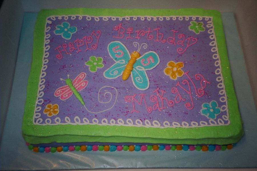 Birthday Sheet Cakes with Butterfly S