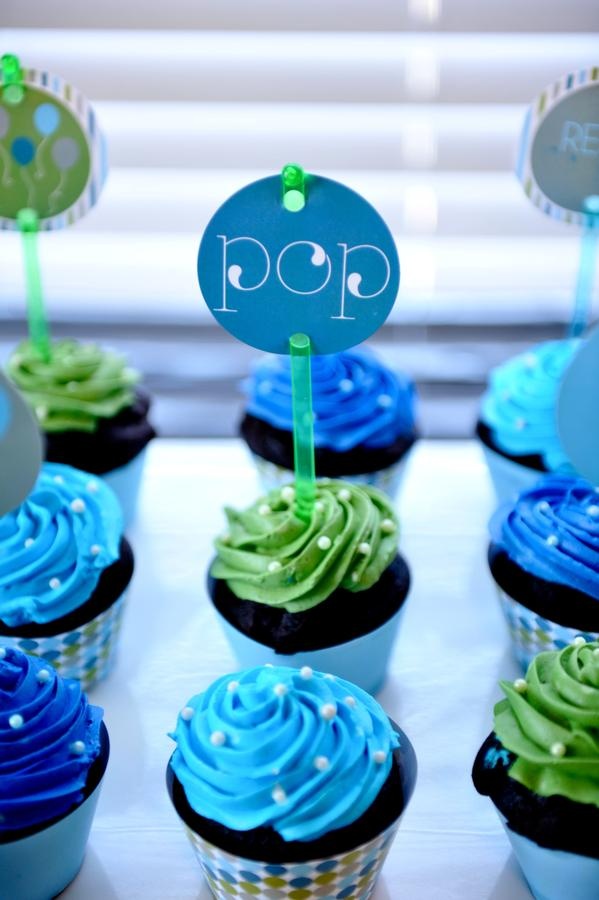 11 Photos of Blue And Green Birthday Cupcakes