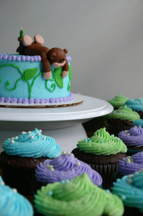 7 Photos of Dog Birthday Cakes Purple And Green And Blue