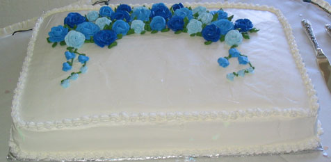 Blue Sheet Cakes with Roses