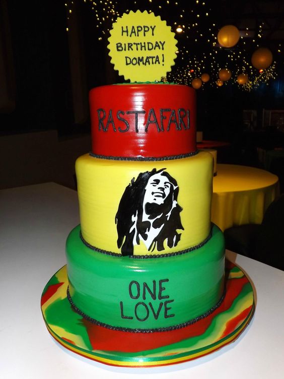 Bob Marley Themed Birthday Cake