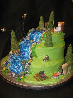 Camping Outdoors Birthday Cake