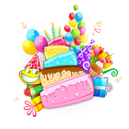 Cartoon Birthday Cake Vector