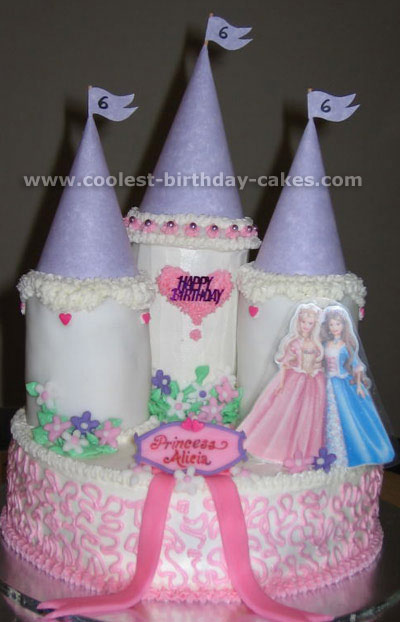 Castle Birthday Cake for Little Girl