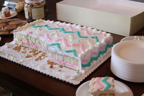 Chevron Gender Reveal Cake