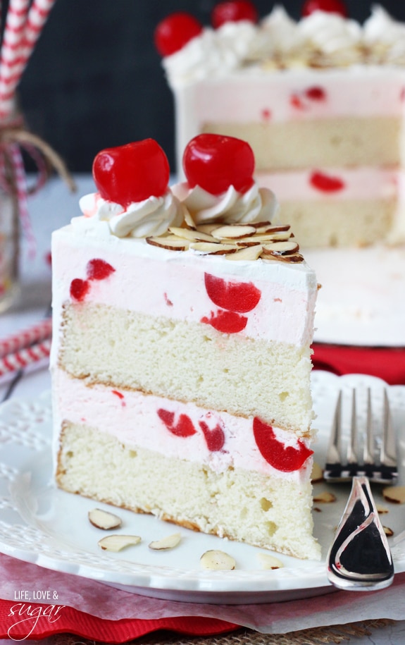 Chocolate Cherry Amaretto Ice Cream Cake