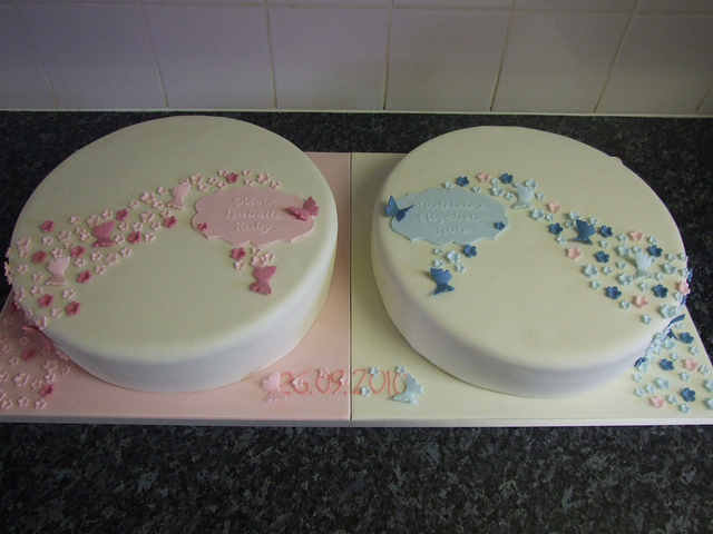 Christening Cake for Twins Boy and Girl