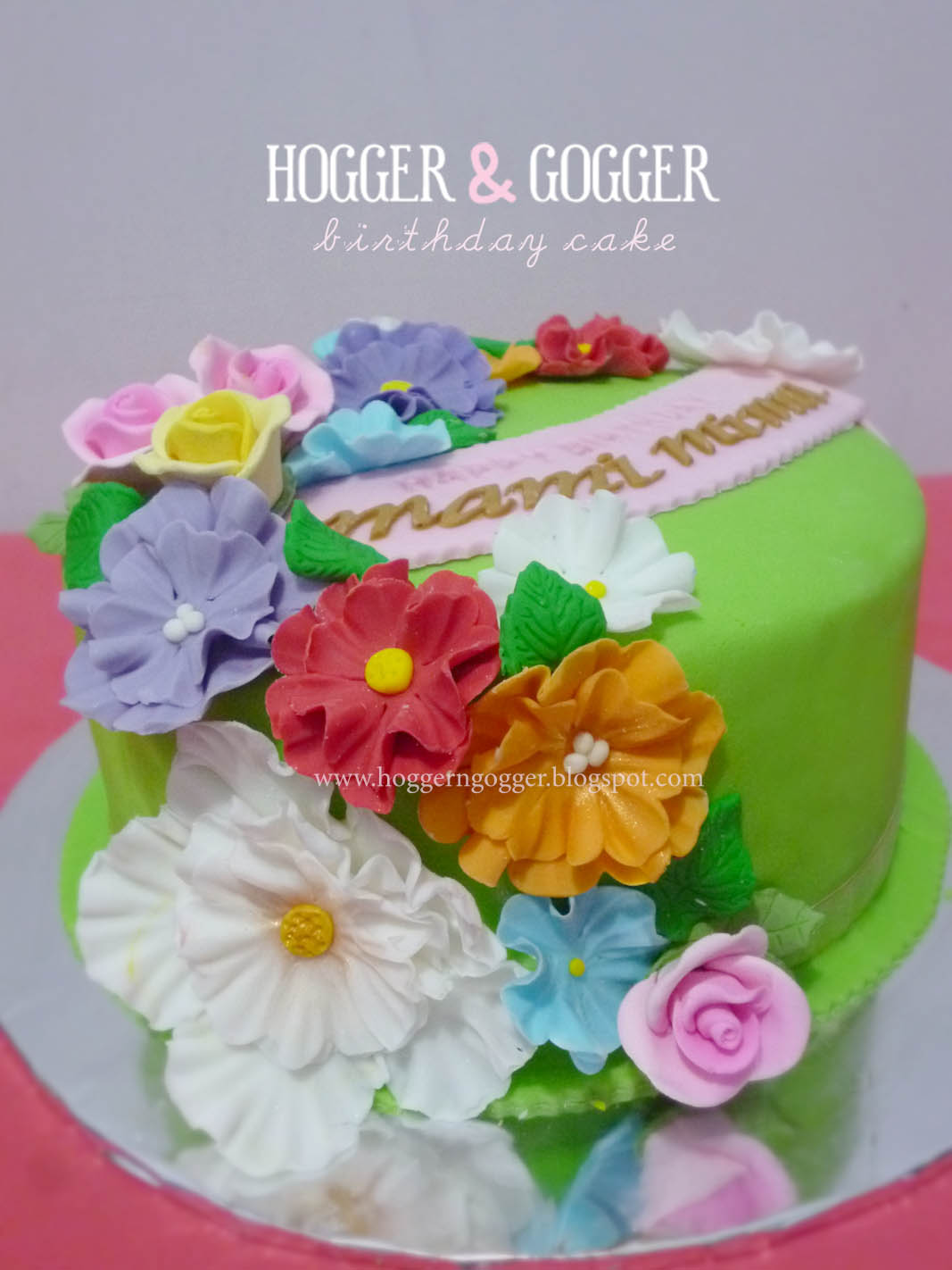 Colorful Flowers Birthday Cake