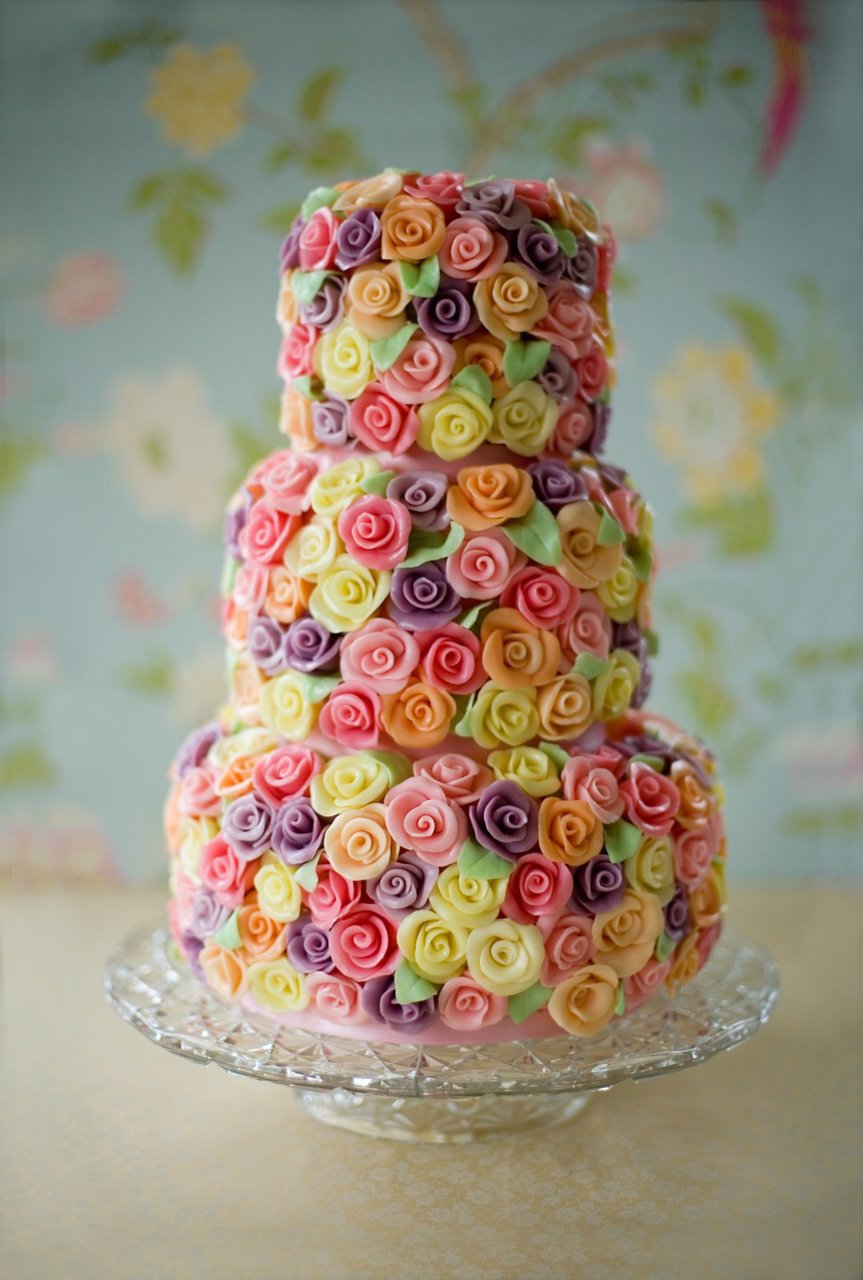 Colorful Rose Cake