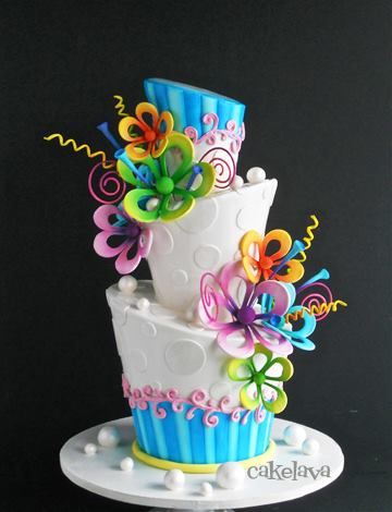 Colorful Topsy Turvy Cake