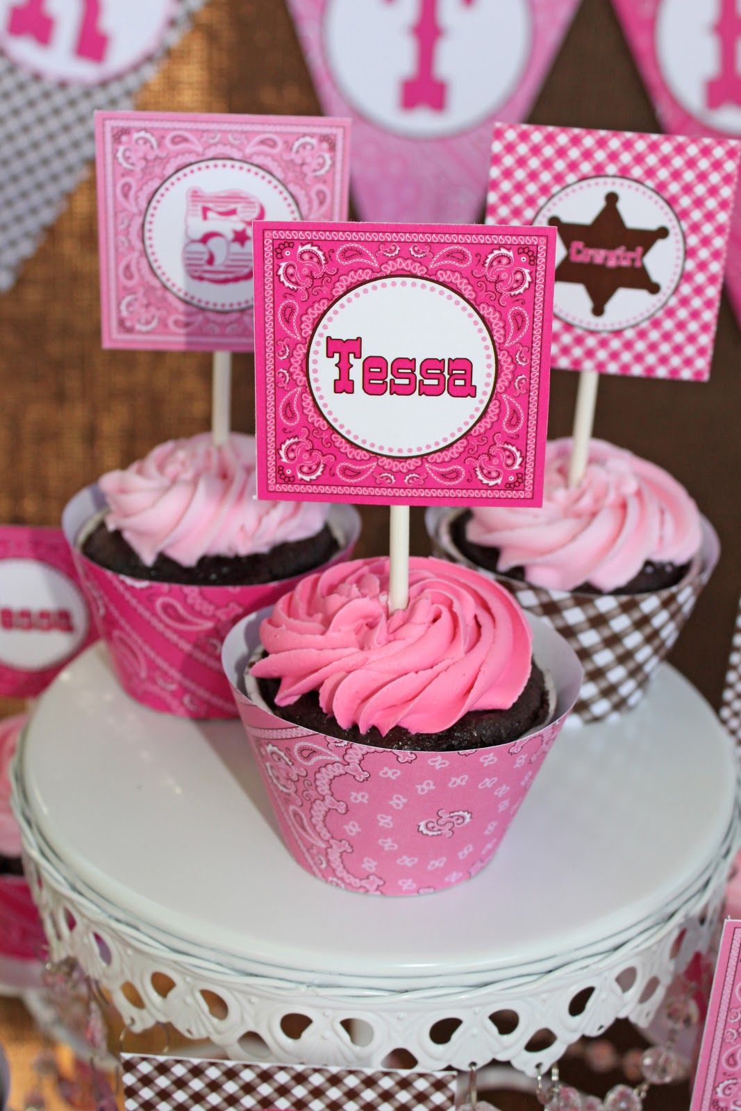 Cowgirl Birthday Party Cupcakes