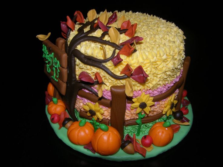 Fall Themed 1st Birthday Cake