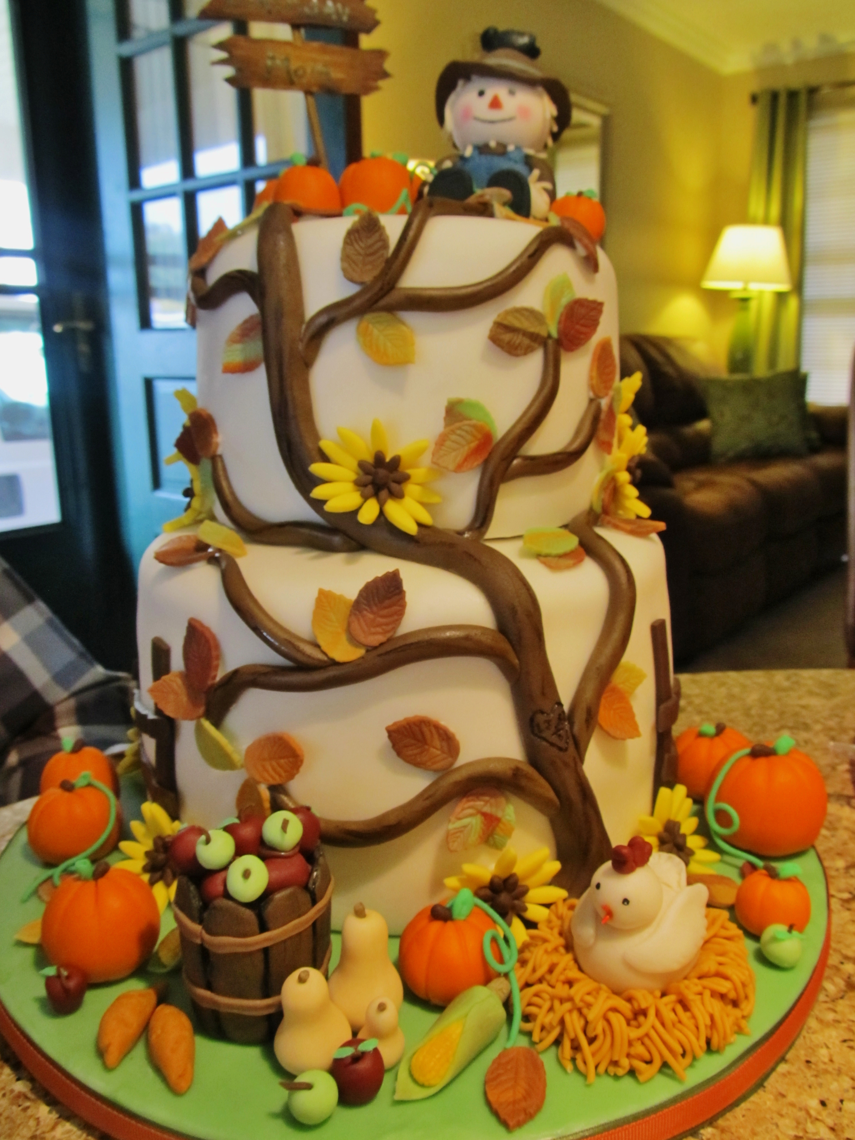 Fall Themed Birthday Cake