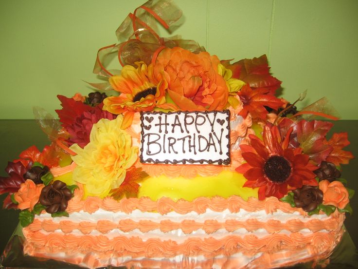 Fall Themed Birthday Cake