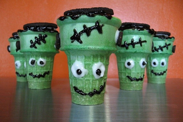 Frankenstein Halloween Treats Ice Cream Cone