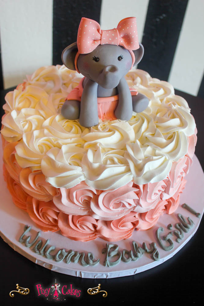 Girl Baby Shower Cakes Buttercream